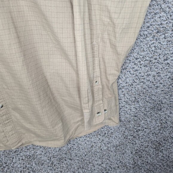 Columbia Shirt Mens 2XB Big Tall Beige Check Button‎ Down Long Sleeve Casual - Picture 2 of 7